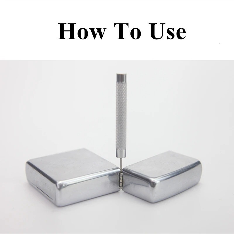 for Zippo Lighters, Metal Pin Remover Punch + 10 Stainless Steel Hinge Pins