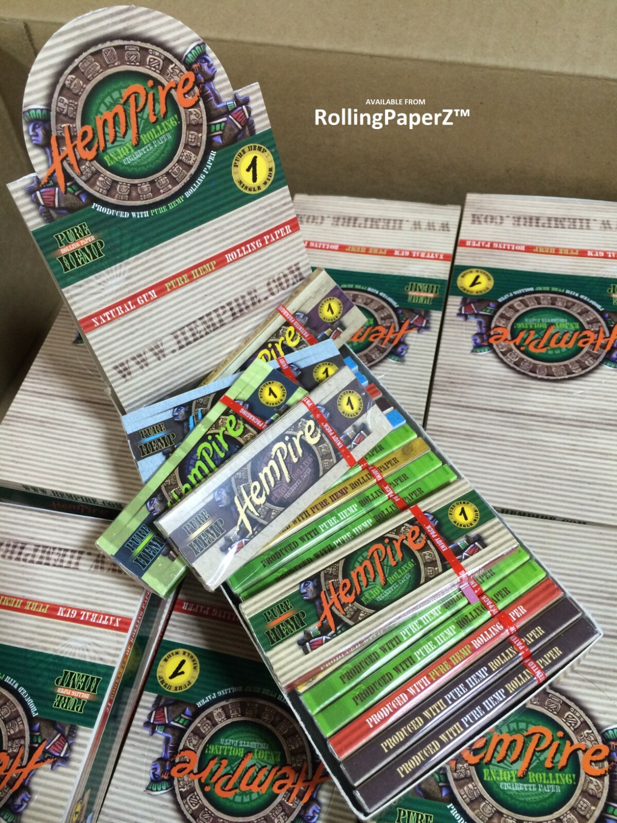 8X PACKS HEMPIRE SINGLE WIDE THIN HEMP ROLLING PAPERS INDIVIDUALLY SEALED PACKS