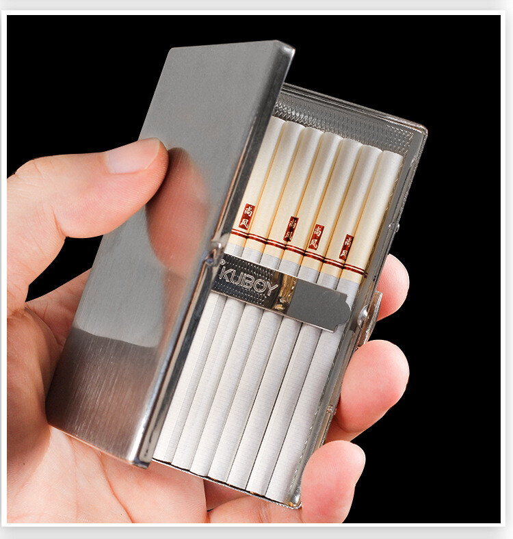 Vintage Classic Stainless Steel Silver Double Sided Cigarette Case Holder Men