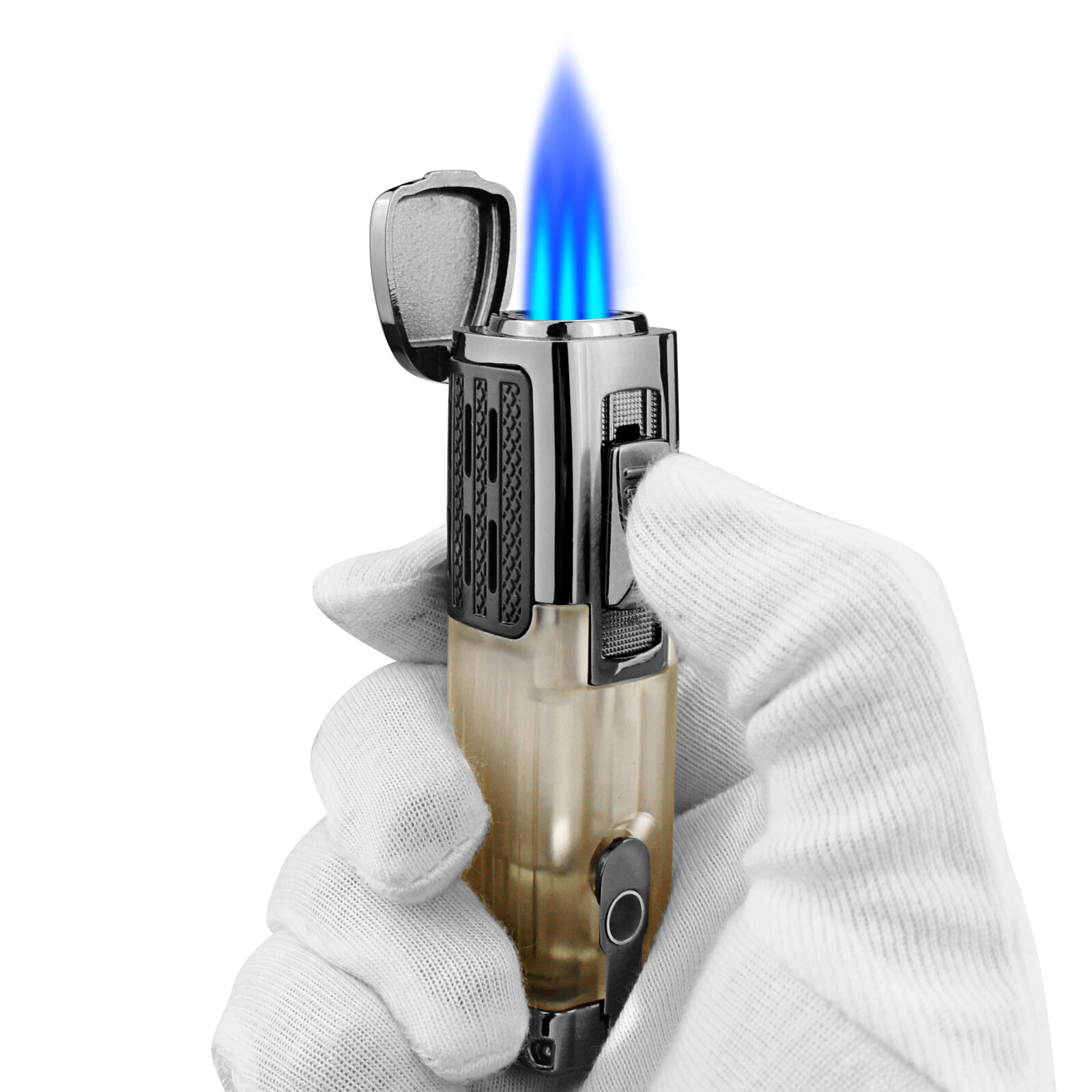 3 Jet Flame Cigar Lighter Honst Torch Lighter with Cigar Punch Windproof Triple