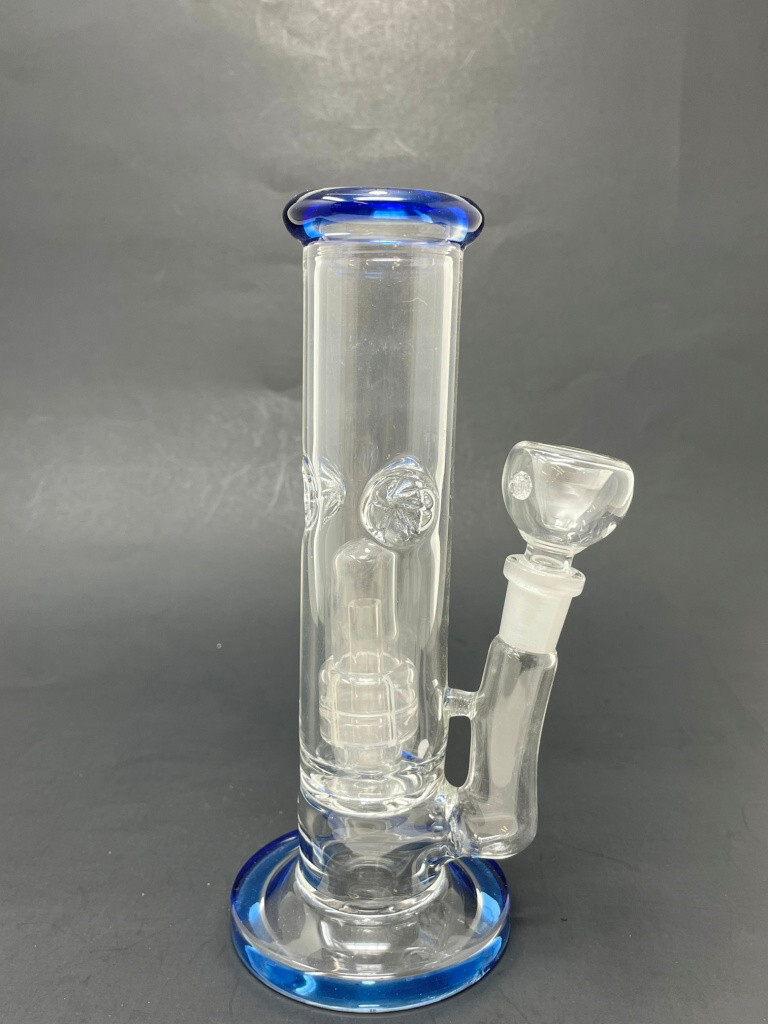 Hookah Water Pipe Glass 8″ Tobacco Blue Classic Shooter Bong w/ Percolator
