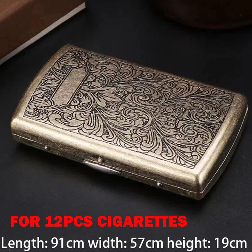 Vintage Floral Pattern Cigarette Case Portable Holder Box For King Size 12 HOT