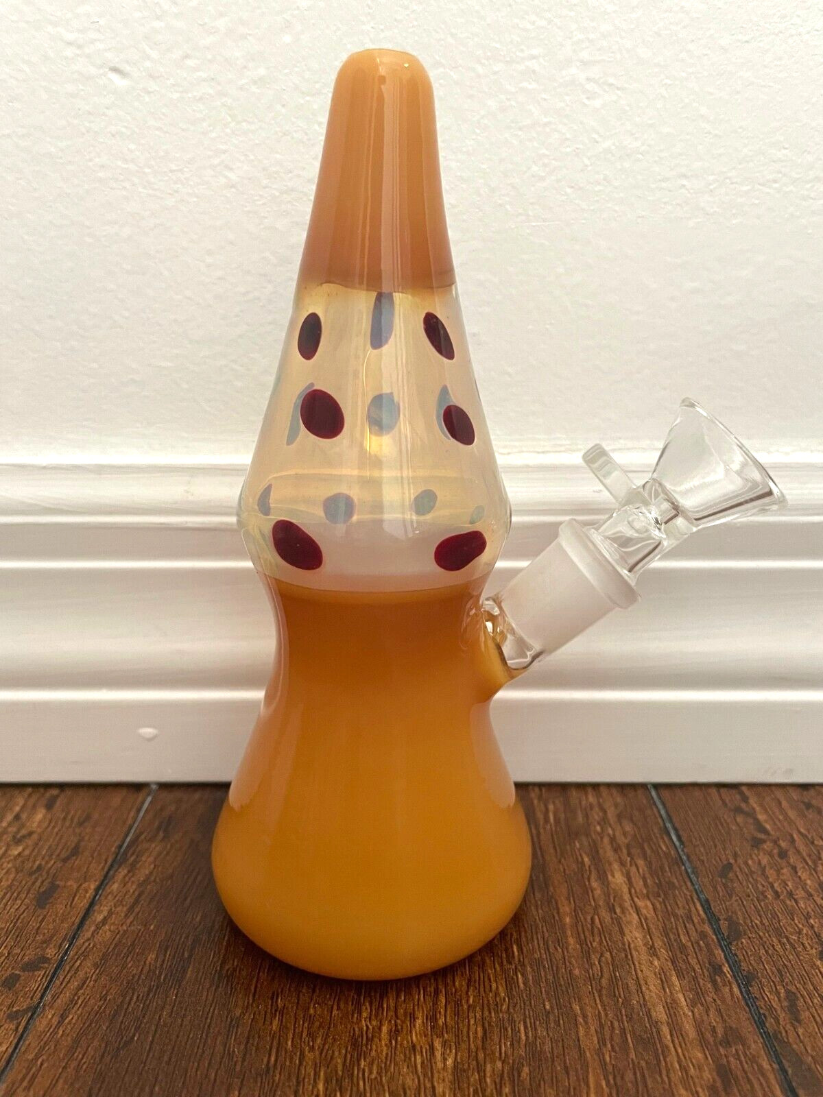 6” Premium Glass Water Pipe Art Orange Lava Lamp 14mm