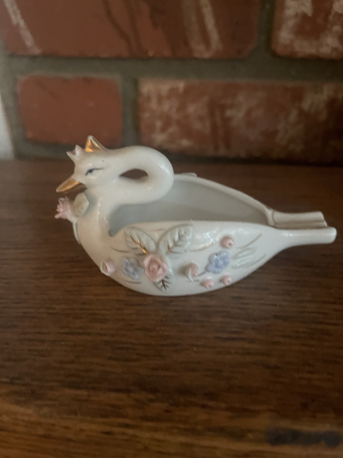 MCM Ashtray Swan Betson Japan Hand Painted Porcelain Vintage