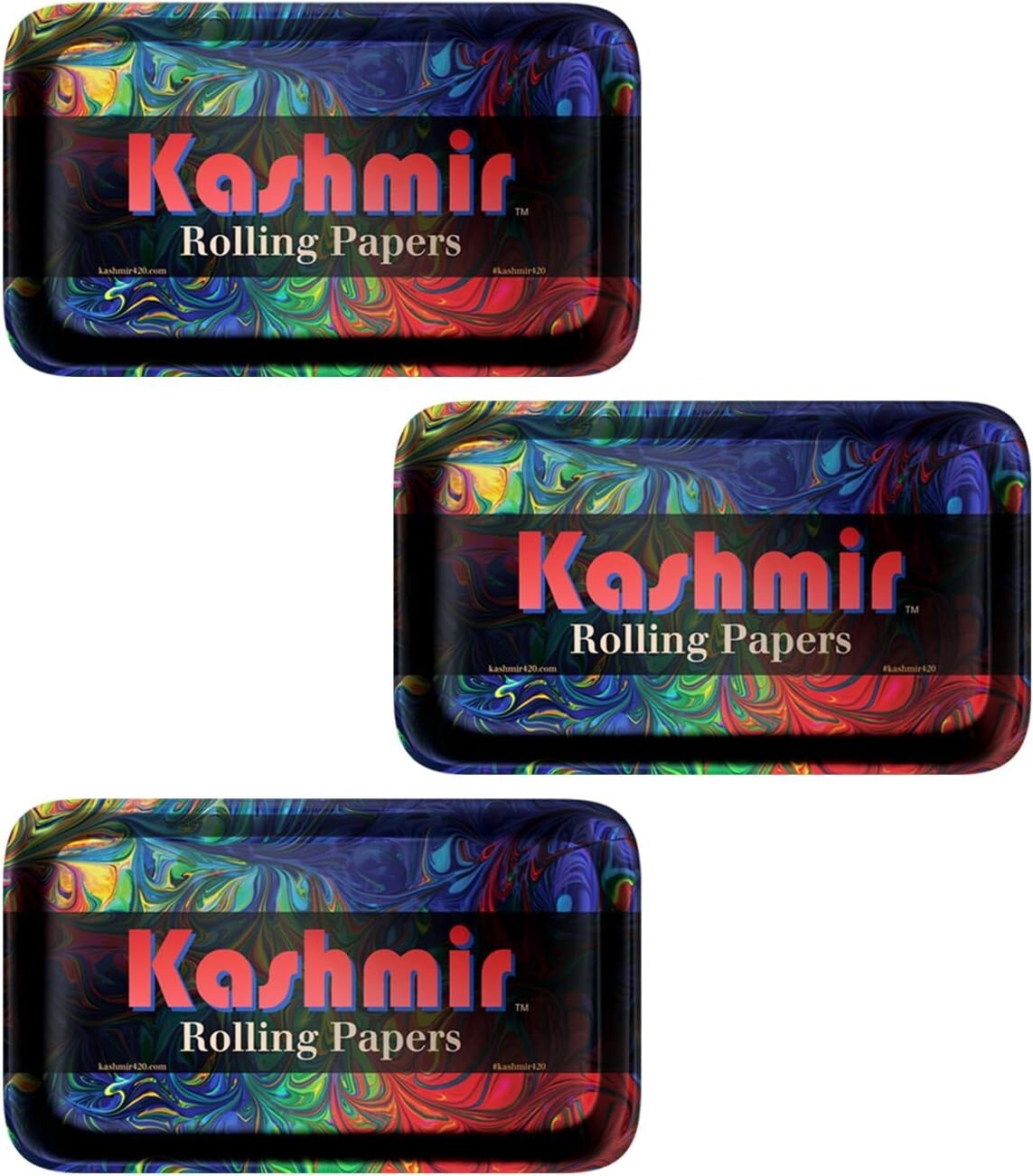 Rolling Tray x 3Ct Metal Cigarette Rolling Tray Set 10.5″x6.25″ Small – Kashmir
