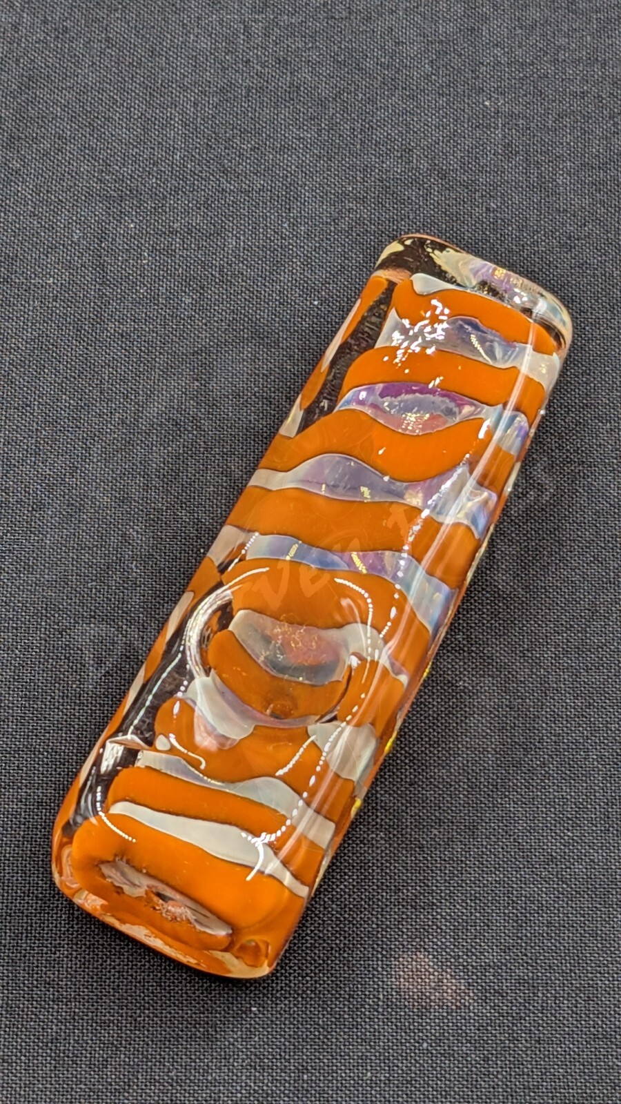 3″ Tobacco Smoking Pipe Bowl Heavy Rectangle Style Glass Hand Pipe Swirl Orange