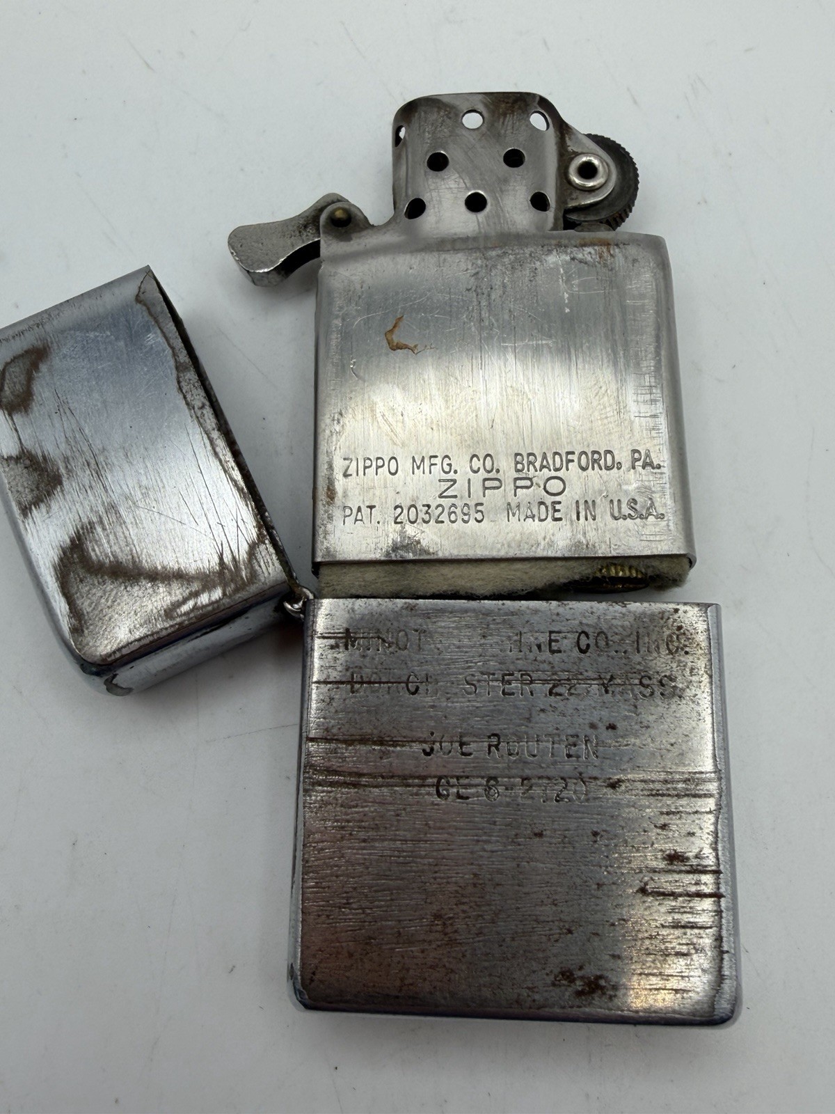 Vintage 1937-1950 Joe Routen CE 62720 Chrome Zippo Lighter W/ Casual Men’s Watch