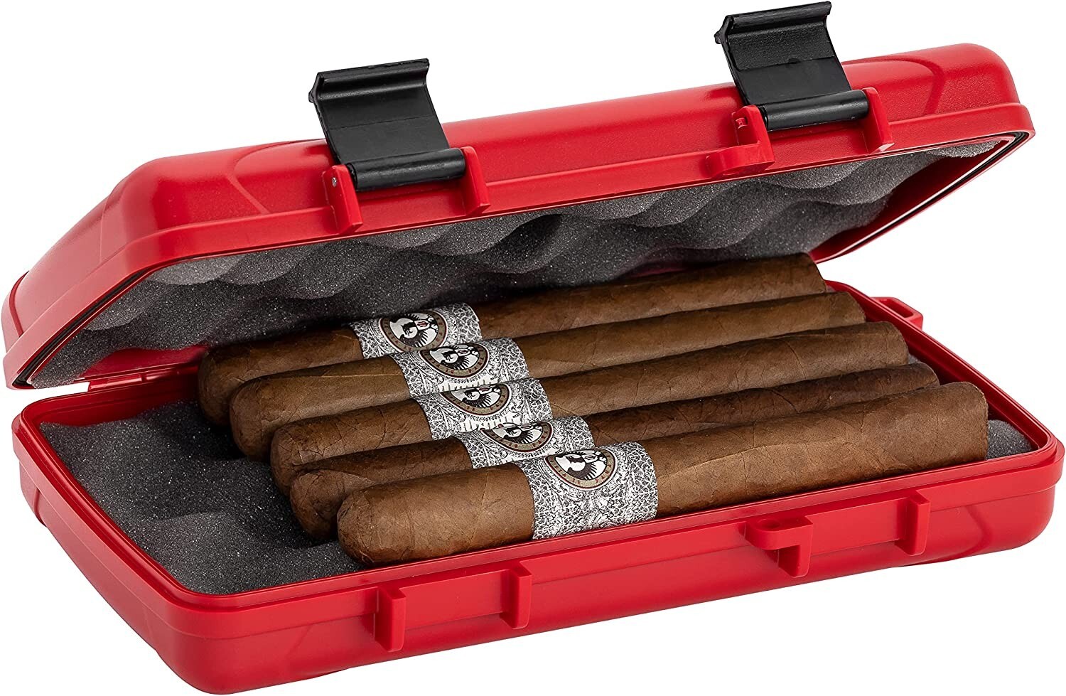 Xikar Cigar Travel Humidor Case Red – Holds 5 Cigars