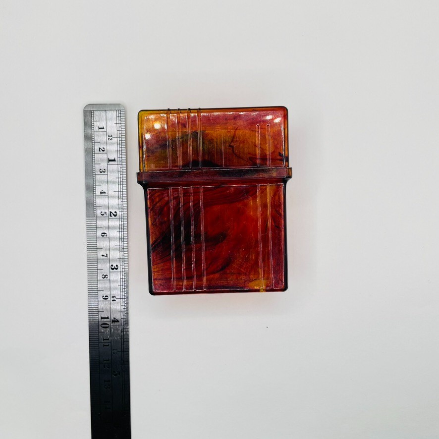 Vintage Fosta Product Tortoiseshell Cigarette Case Art Deco Marbled Plastic