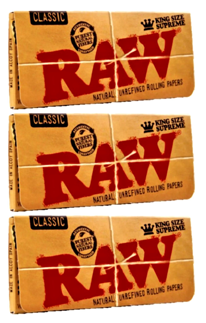 3x Raw Classic Supreme Creaseles King Size Rolling Papers Discounts USA SHPD