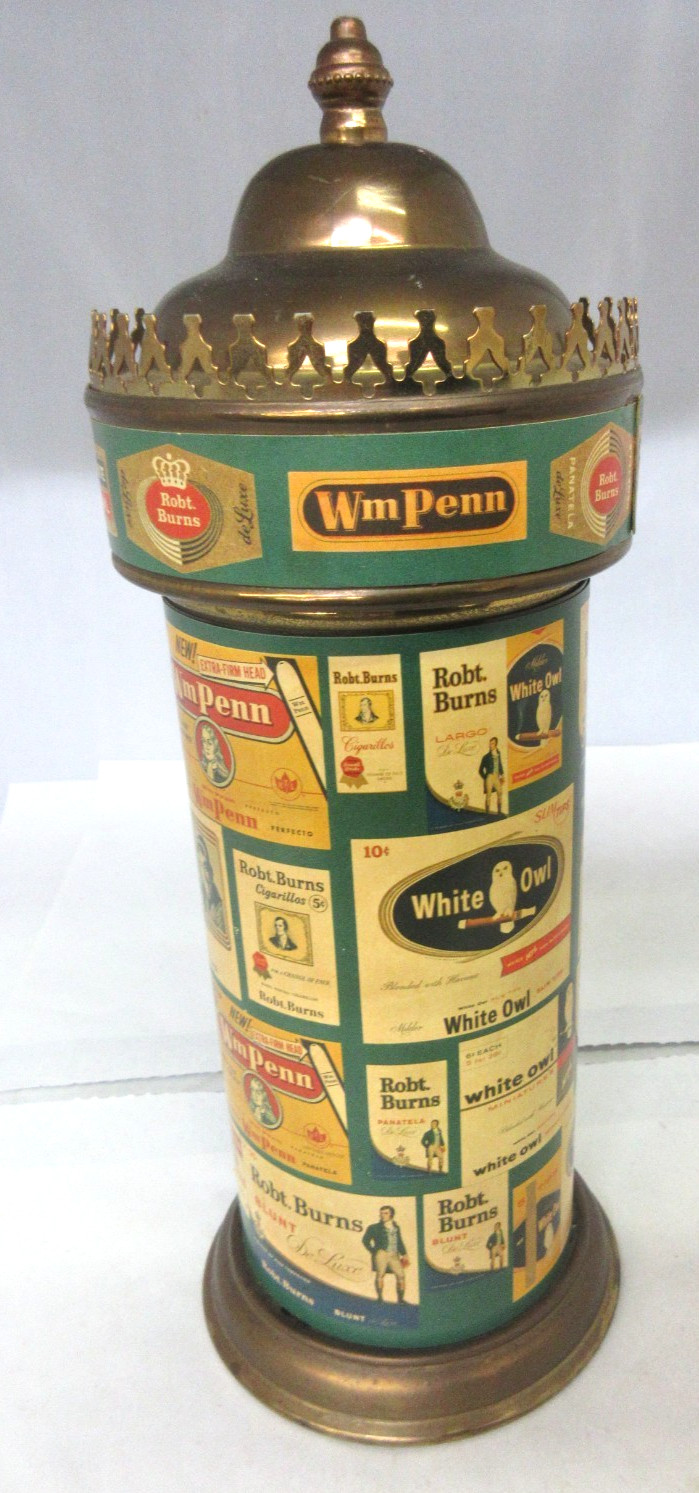 VINTAGE ADVERTISING TOBACCO LARGE TABLE LIGHTER W/ MUSIC BOX 4-