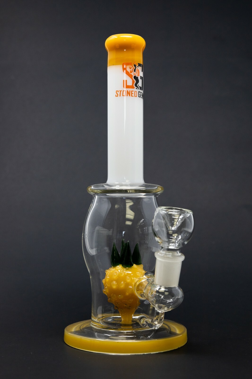 Hookah Water Pipe Heavy Premium Glass 10″ Pineapple White Neck Tobacco Bong