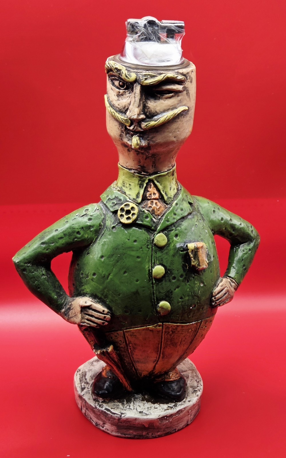 Green & Silver Soldier Figurine barware Table Lighter Novelty Collectible
