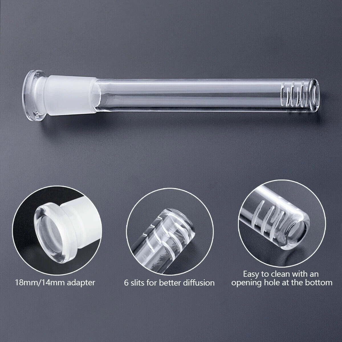 4x 5.5in Glass Downstem fit 14mm Male Bowl for 10”/12”13”/15” Filter Bong