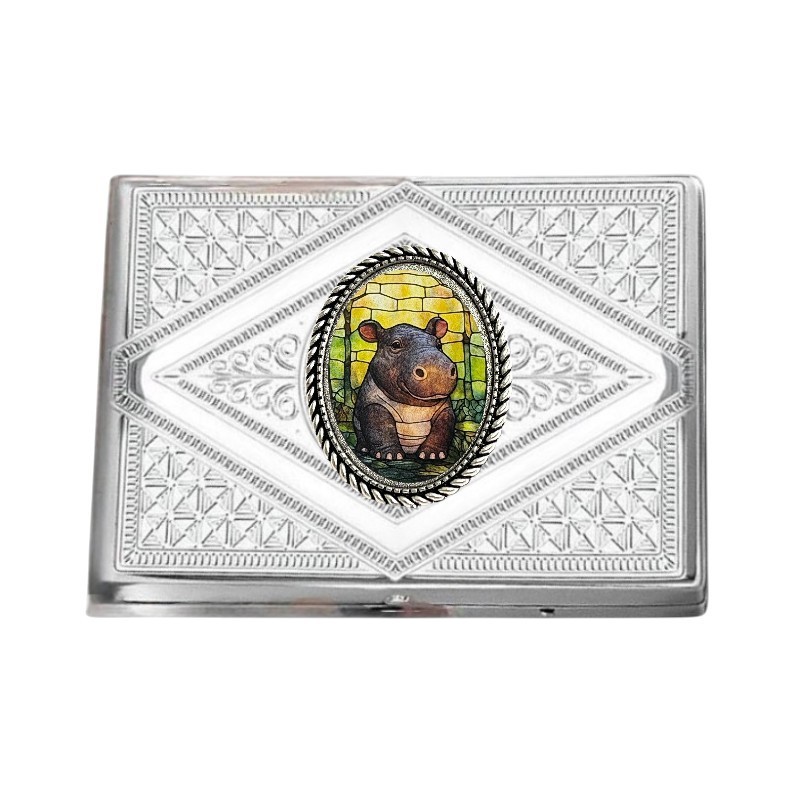 STAINLESS STEEL BABY HIPPO CIGARETTE CASE /A07