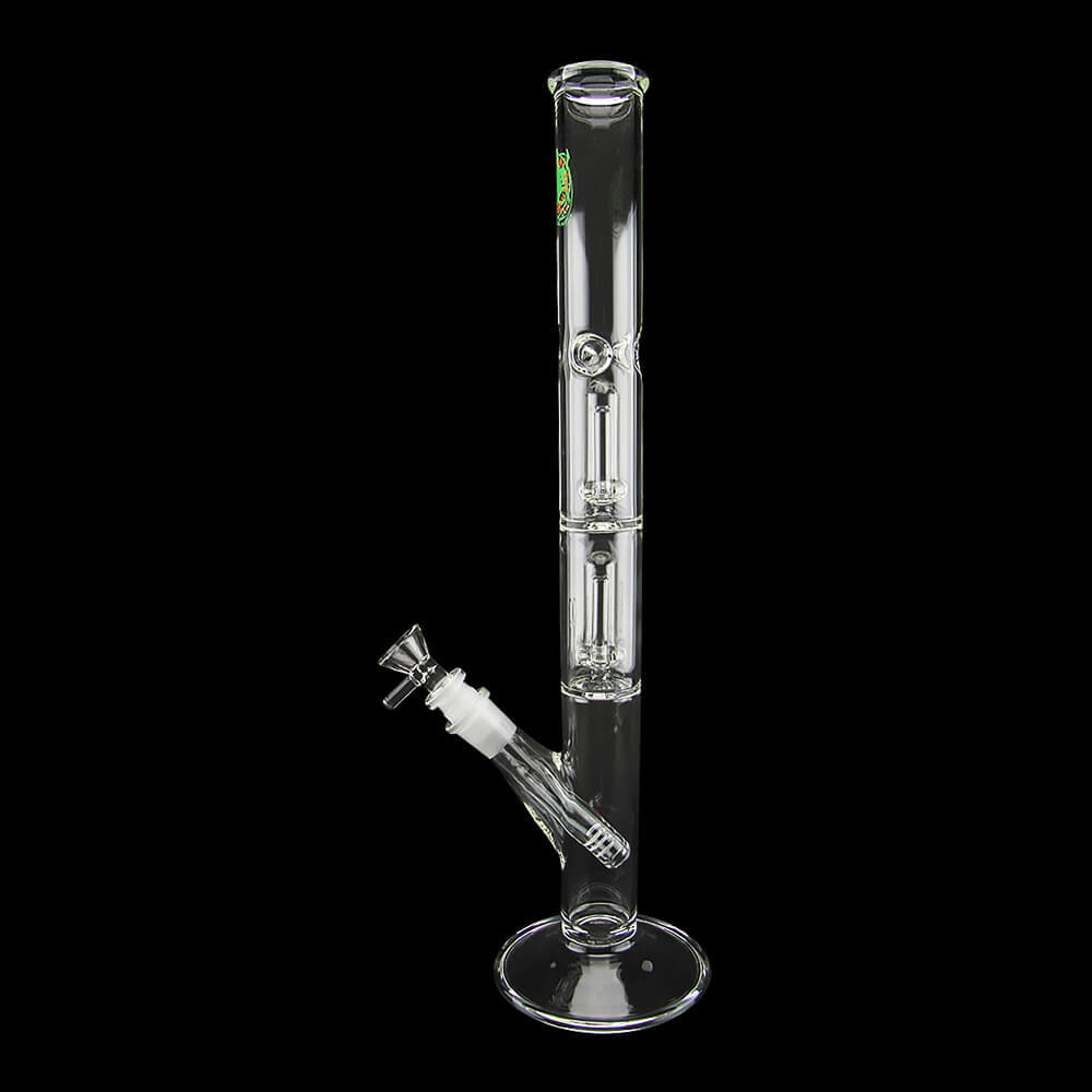 16” Double Showerhead Perc Straight Tube Water Pipe