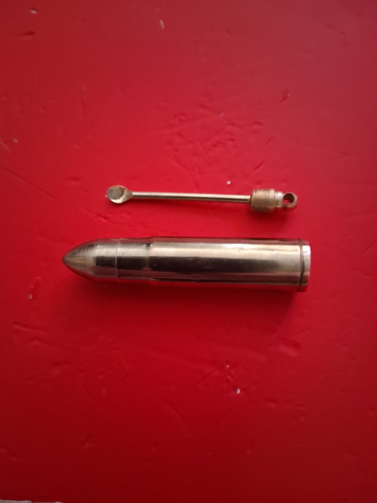 Gold Oil Missile w/Spoon Ambigious Hidden Spoon Pendant or Keychain