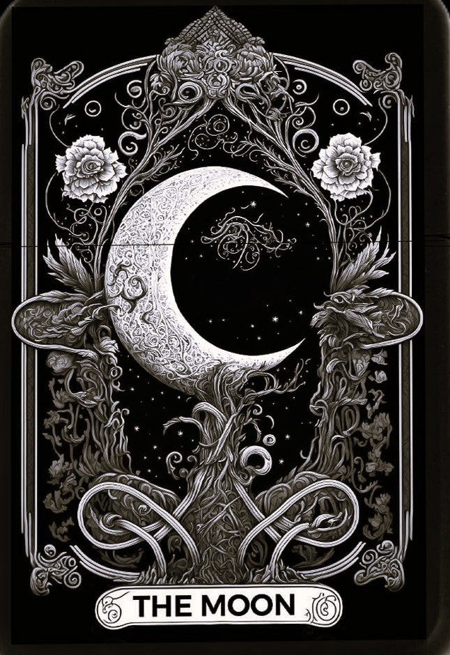 THE MOON TAROT CARD / ZIPPO LIGHTER NEW IN BOX / STREET CHROME & MADE IN USA