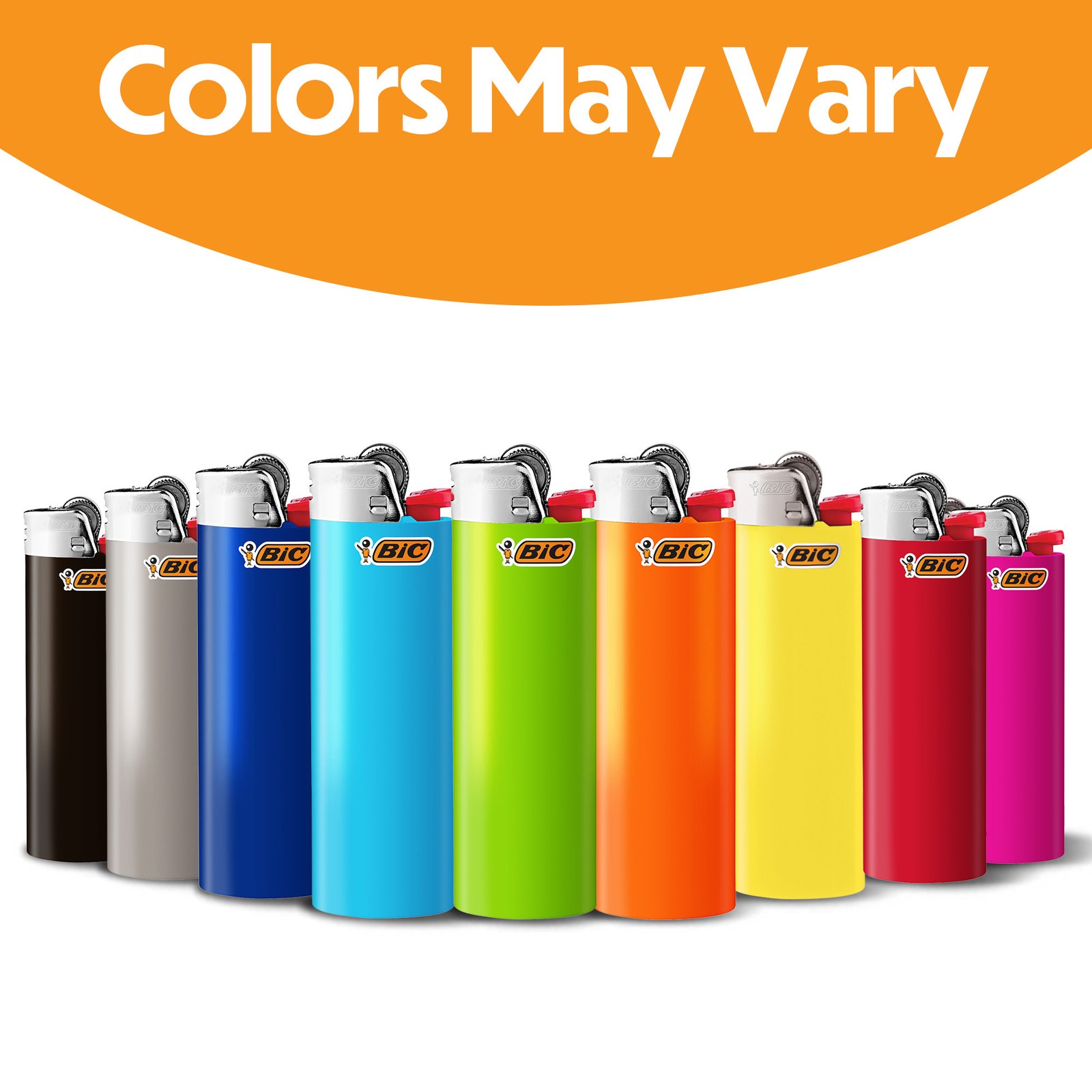 BIC Classic Maxi Pocket Lighter, Assorted Colors, 50-Count Tray