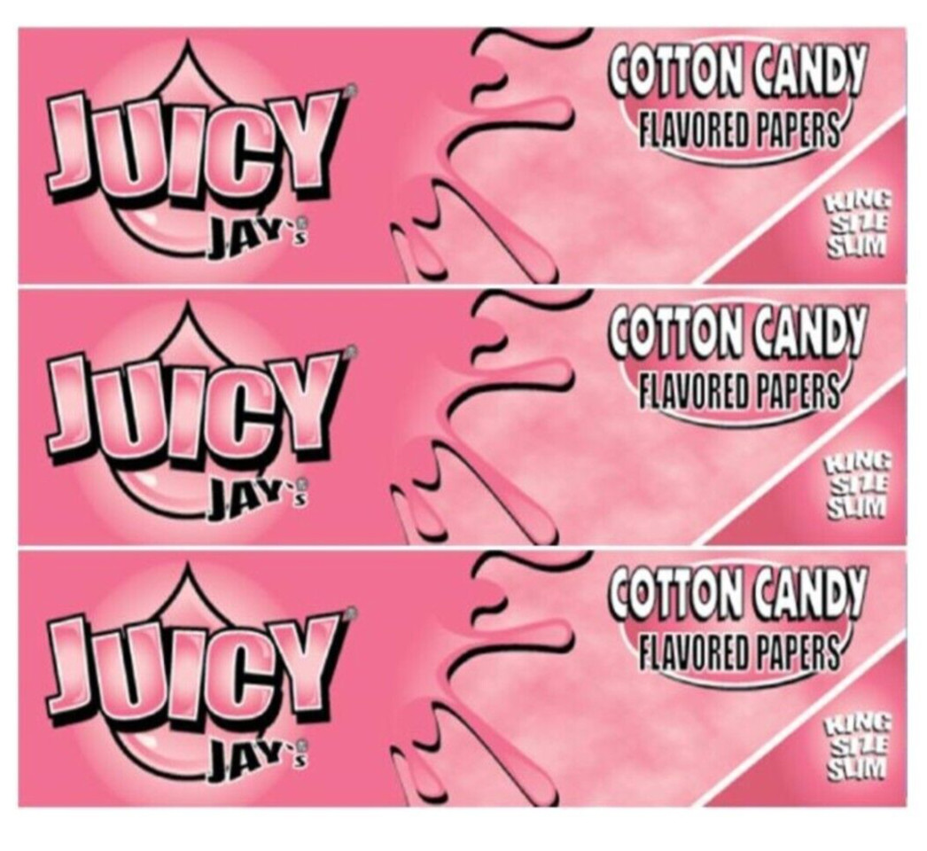 3x Juicy Jay’s Rolling Papers KING SIZE COTTON CANDY – FREE USA SHIPPING!