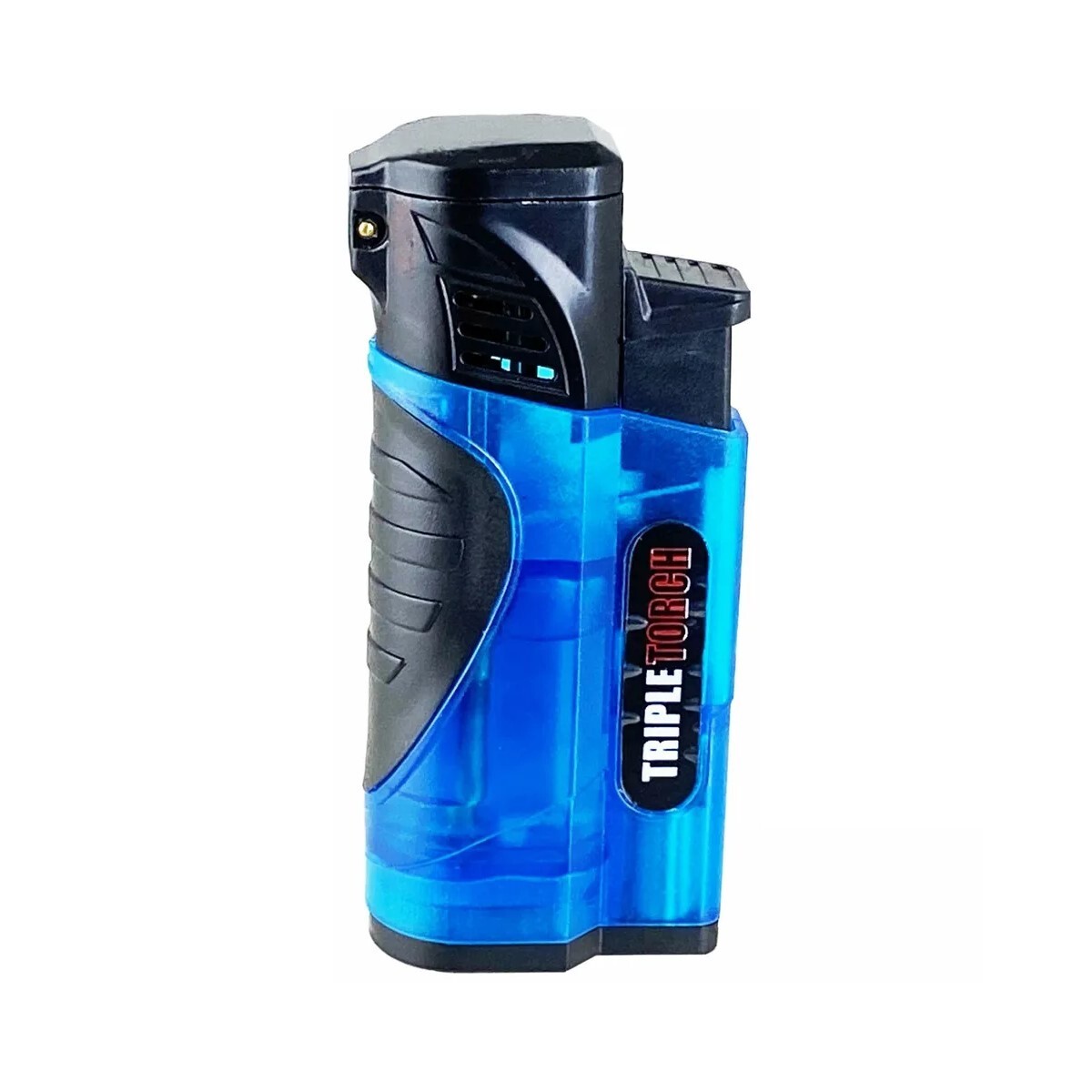 4 PACK Triple Clear Color Torch Lighter Adjustable Flame W/Cigar Puncher PR
