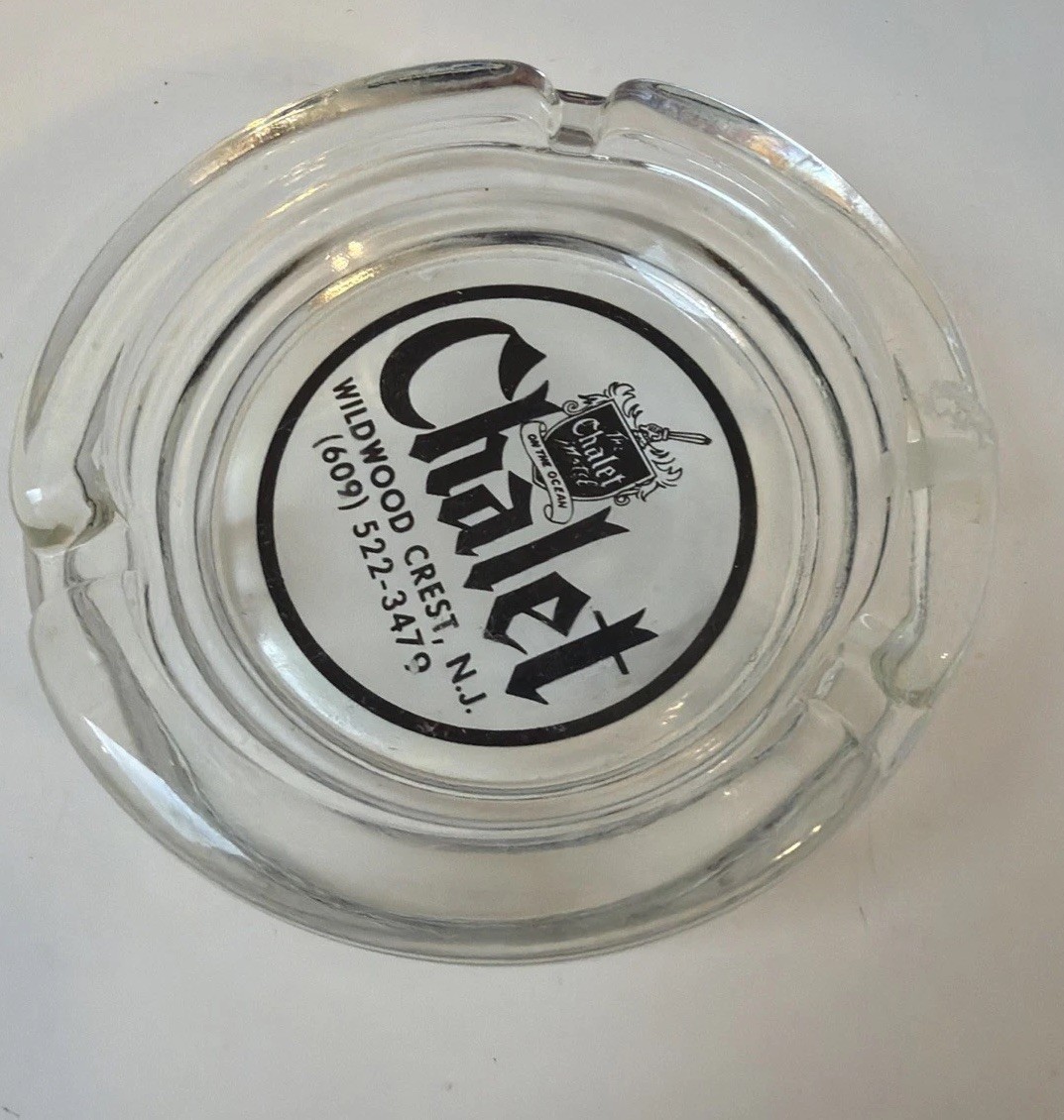 Vintage Wildwood Crest NJ Chalet Motel Ashtray Retro Mid Century Souvenir NJ