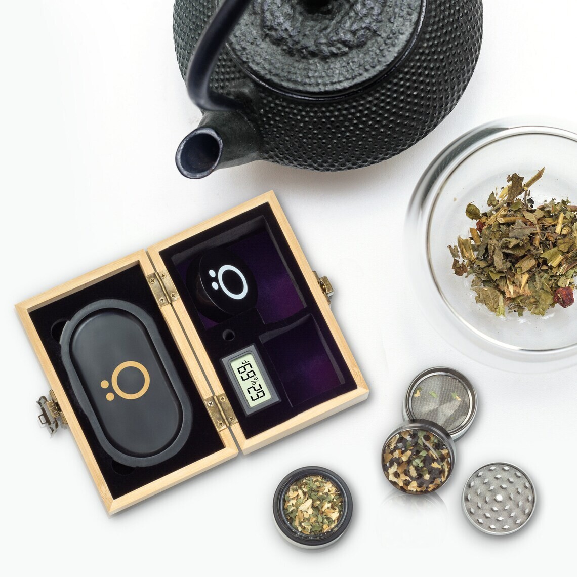 Premium Locking Stash Box Kit | Bamboo Storage Chest with Movable Tray Gift Set