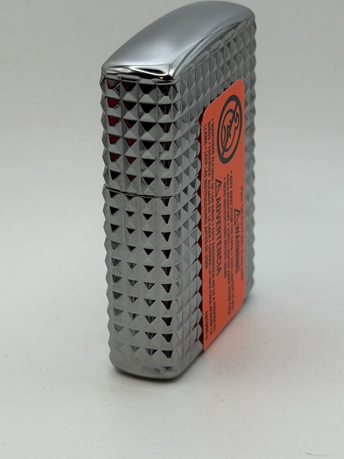 2023 3D Diamond Multi Cut Chrome Armor Zippo Lighter NEW 48880