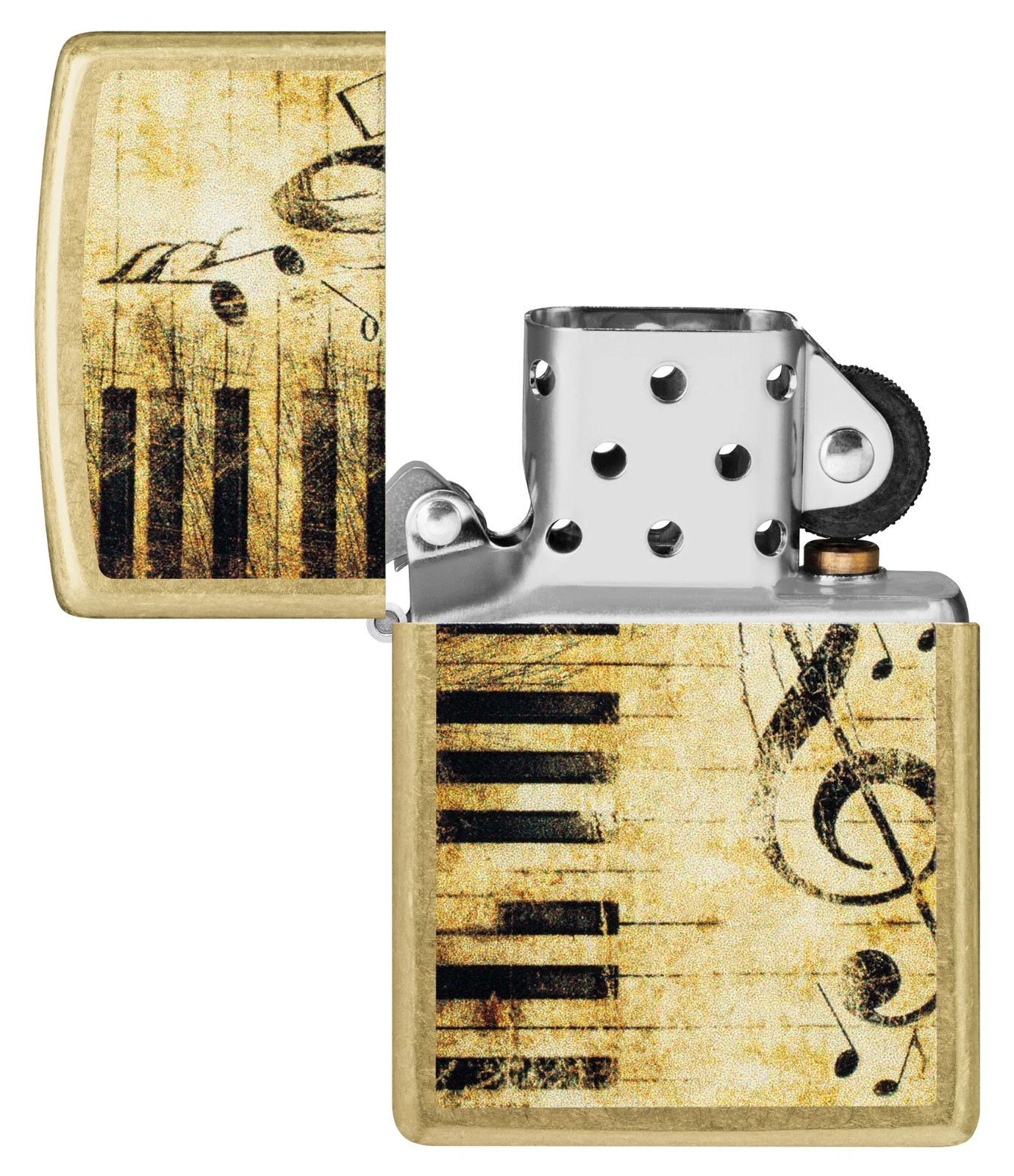 Zippo Windproof Lighter, Piano Keys & Musical Notes, 46712, New In Box