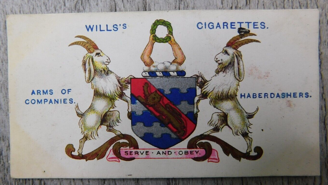 Arms of Companies No 8 Haberdashers VTG Wills Cigarettes Tobacco Co Trading Card