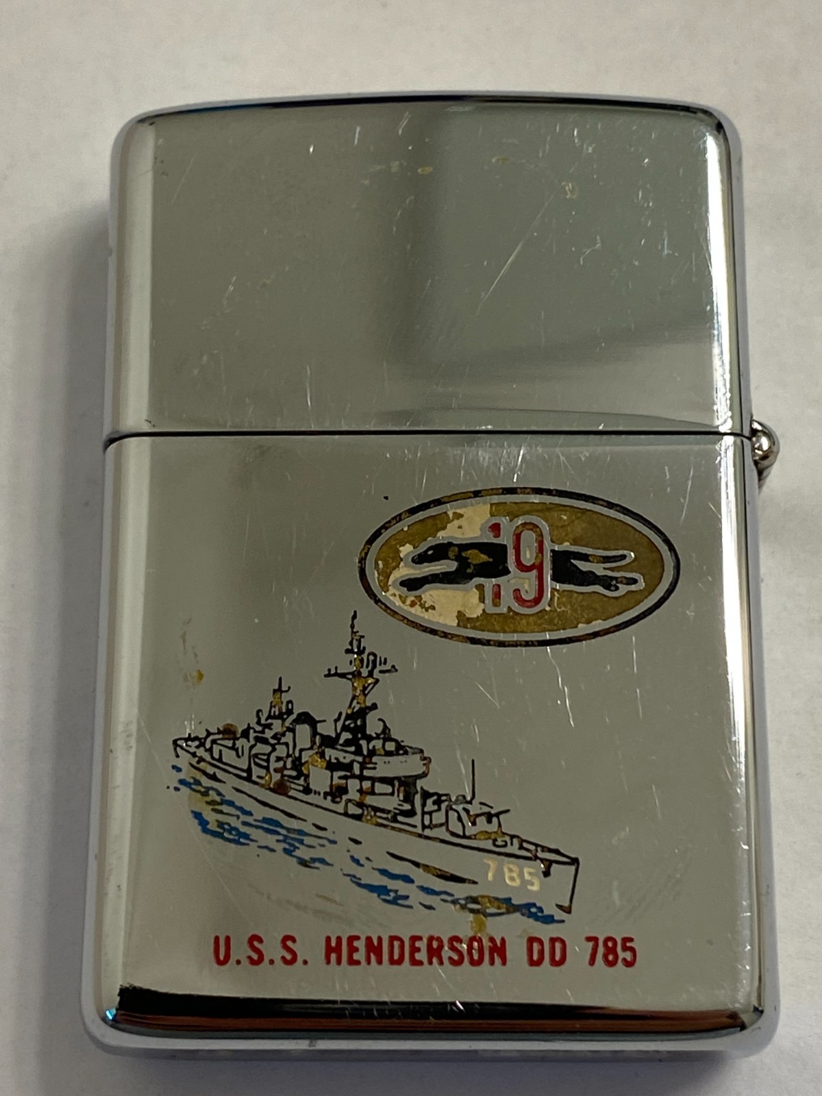 VTG 1966 USS Henderson DD 785 Town & Country Zippo Lighter Korean & Vietnam War