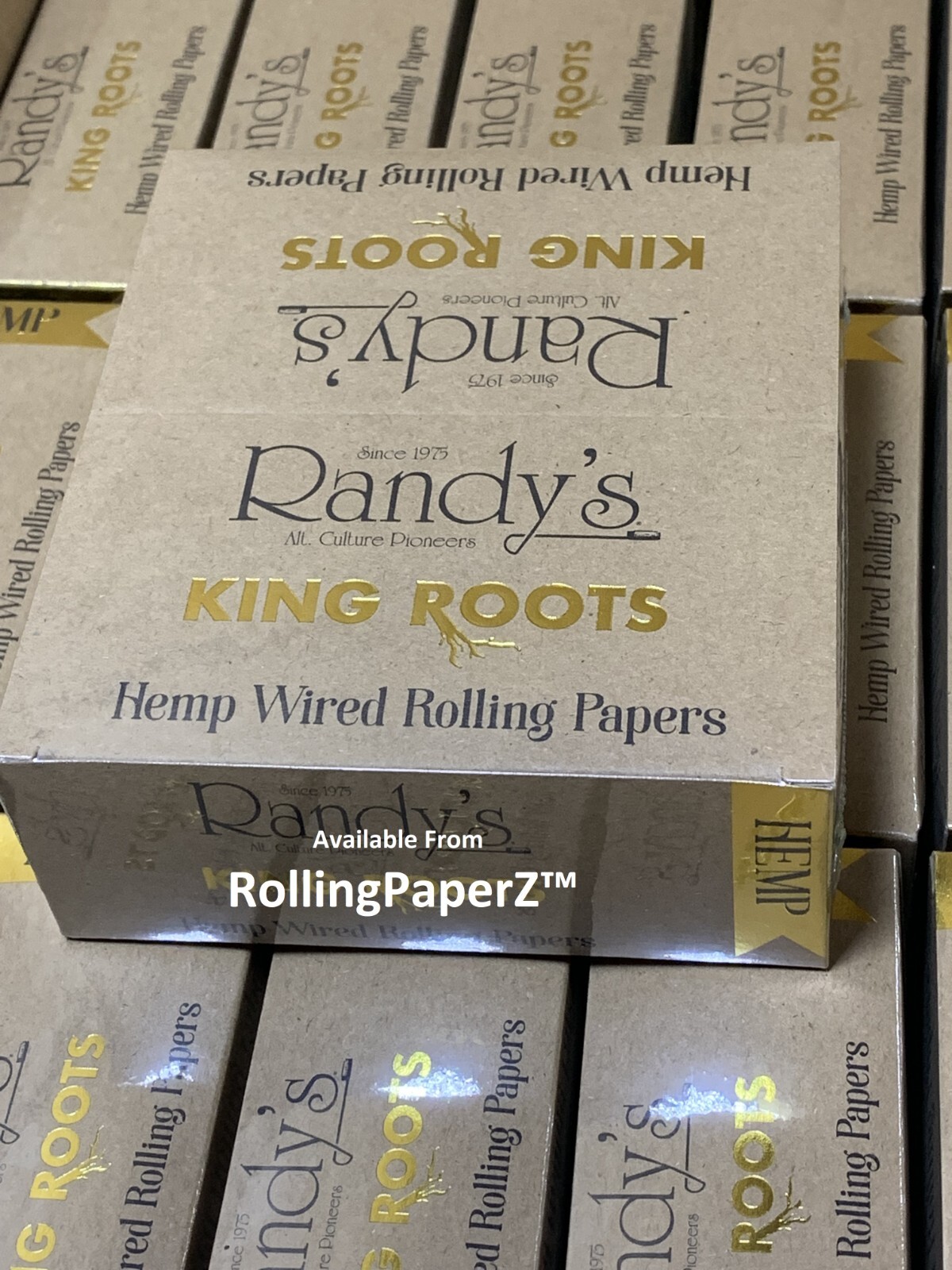 Randy’s Roots Wired Cigarette Rolling Papers King Size FULL BOX/ 25 PACKS – HEMP