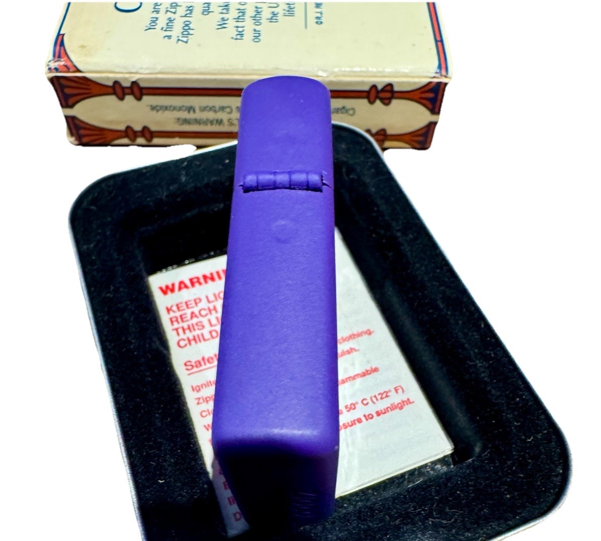 Zippo Joe Camel Lighter 1997 Purple Matte New In Tin Last Run Before Retired