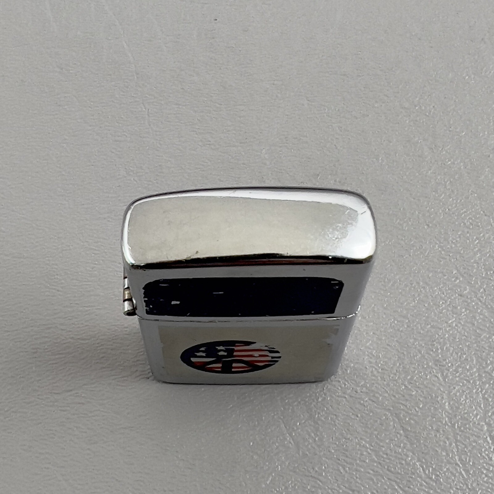 Vintage Hadson Peace Sign Cigarette Lighter USA Brushed Finish Japan EMPTY