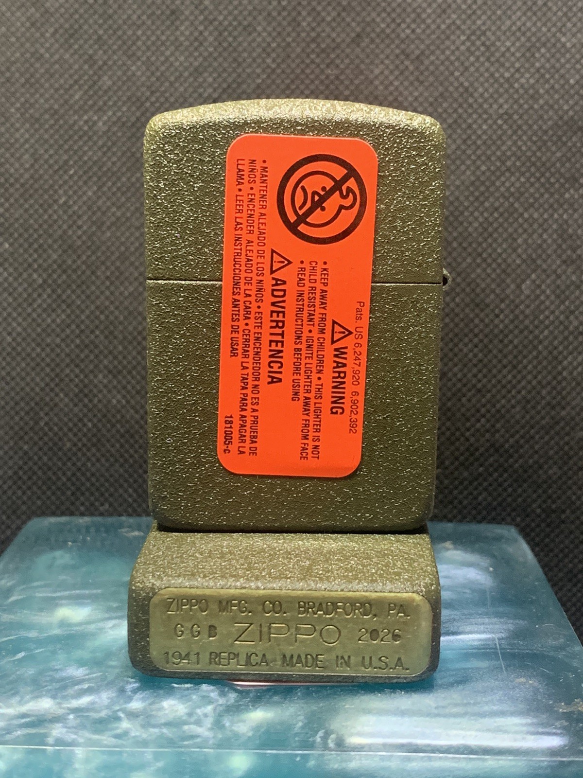 2026 FOUNDERS DAY GREEN CRACKLE 1941 REPLICA ZIPPO LIGHTER SPECIAL BOTTOM STAMP