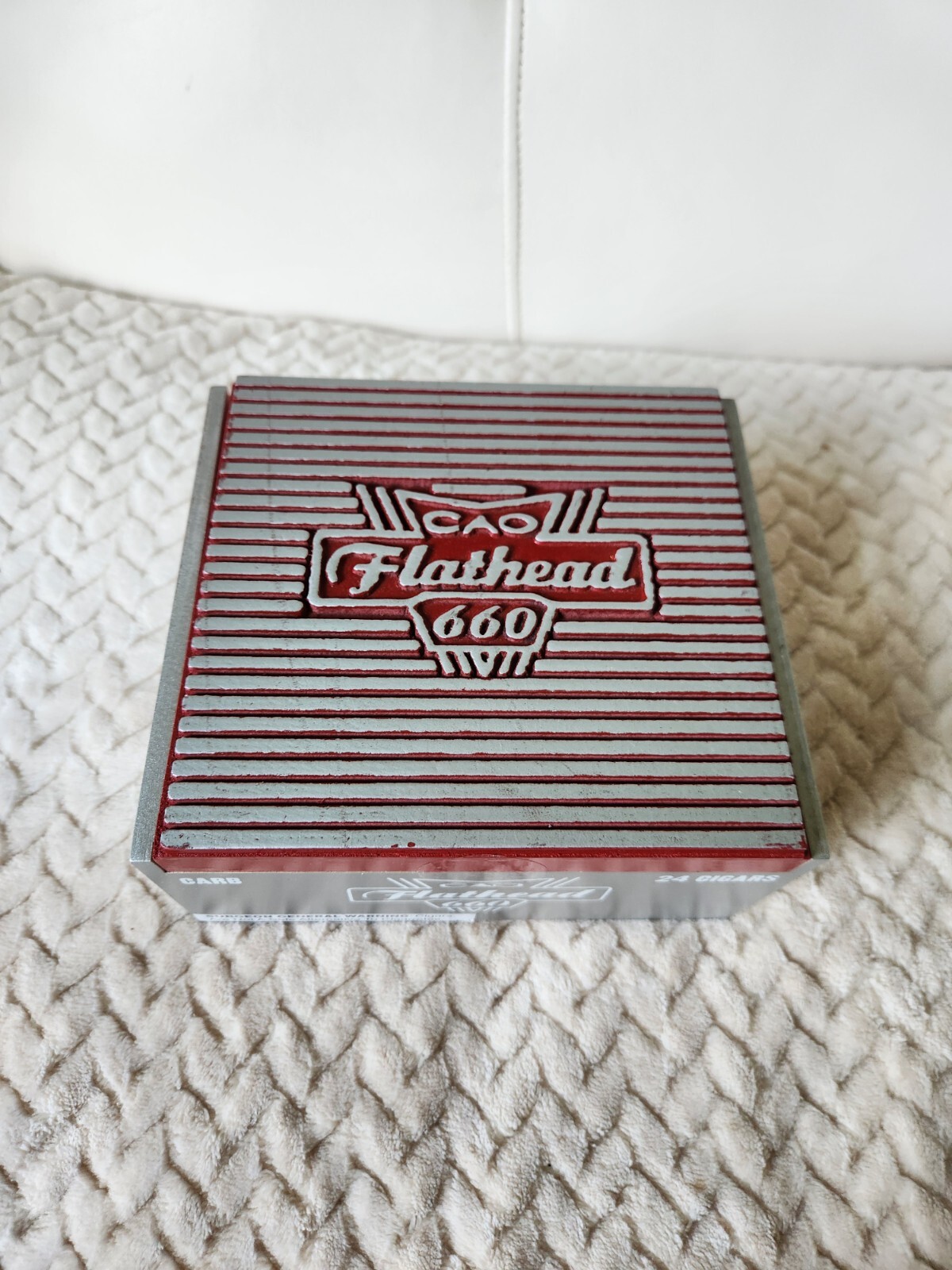 CAO Flathead 660 Carb Empty Wooden Cigar Box 7⅝x6¾x3⅞