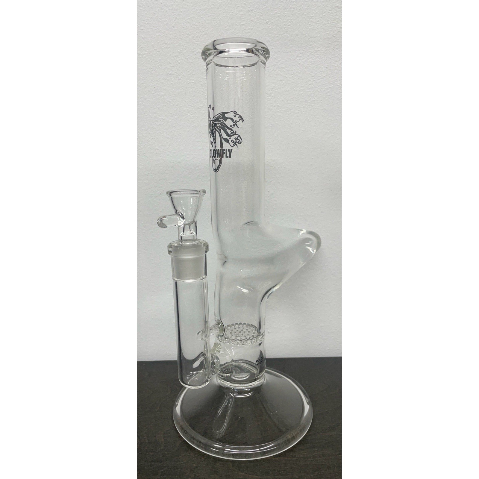 Glowfly 10” Single Zong with Disc Glass Water Pipe. FREE SHIPPING!