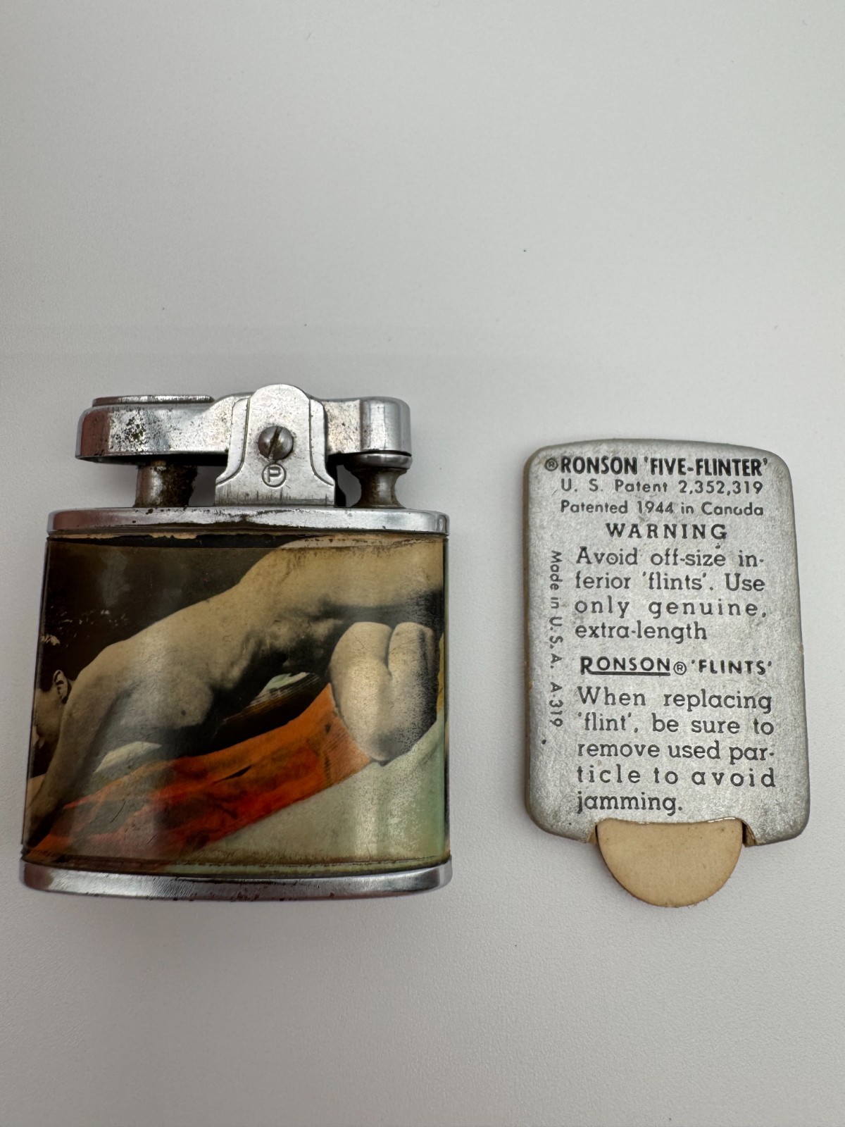 Rare Vintage Penguin Standard Superiative Lighter Risque Pin-Up Design