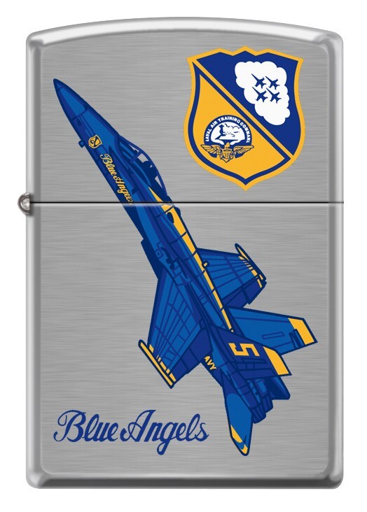 Blue Angels Flight Demonstration Team #5 Zippo F-18 Super Hornet Brushed Chrome