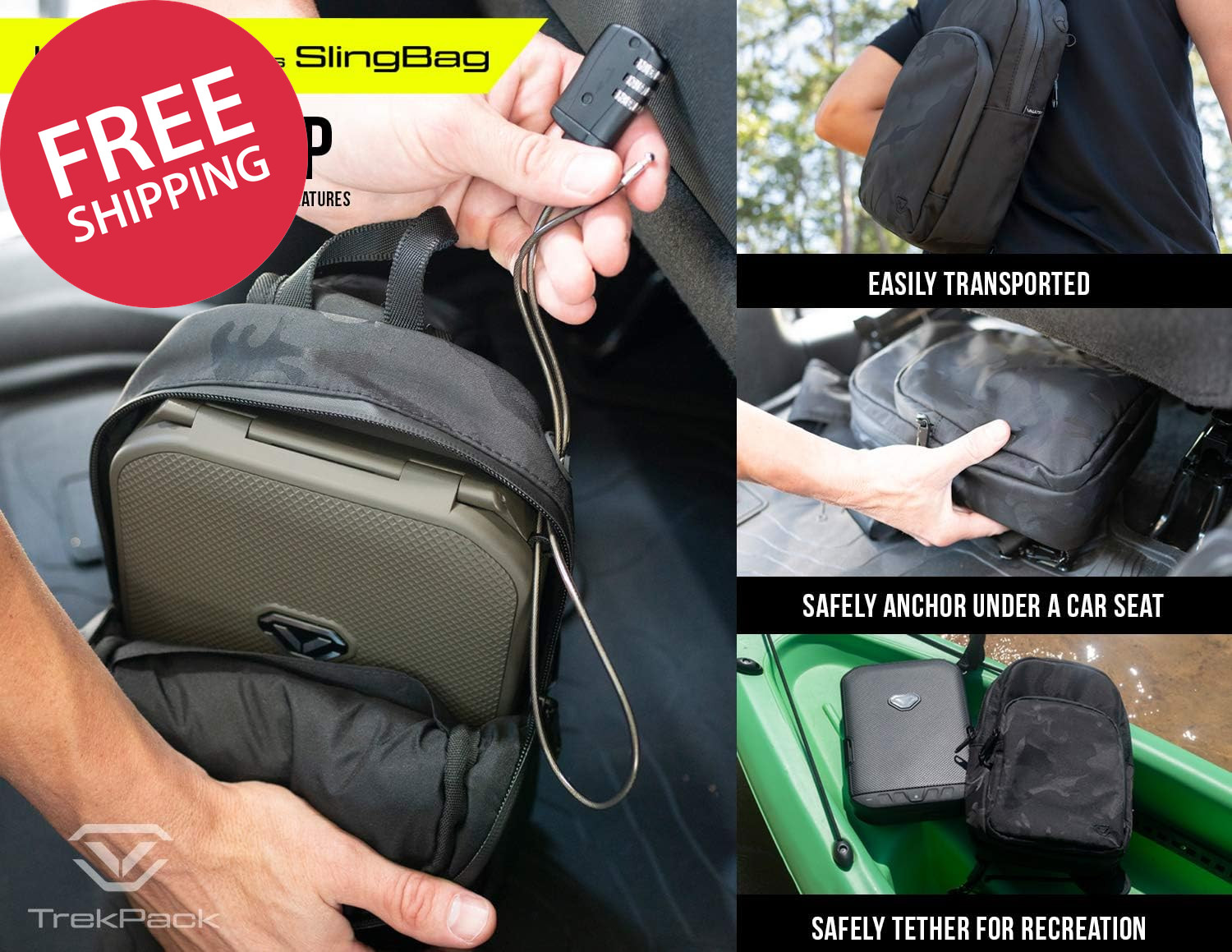 Waterproof Rugged Travel Case Electronic Secure Lockable Portable Sling Bag