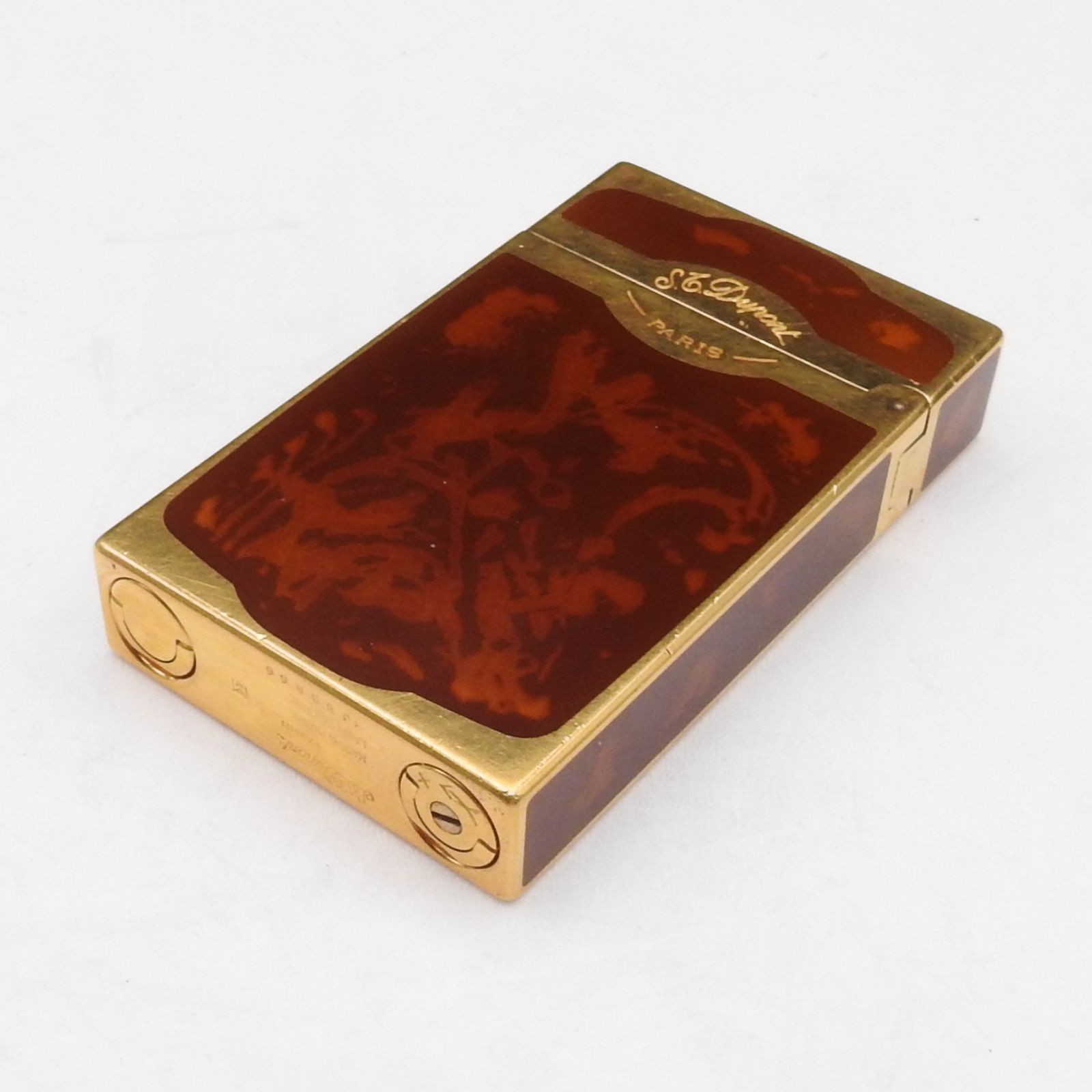 S.T. Dupont Ligne Line 2 Montparnasse Maduro Marble Brown Gold No Box Overhauled