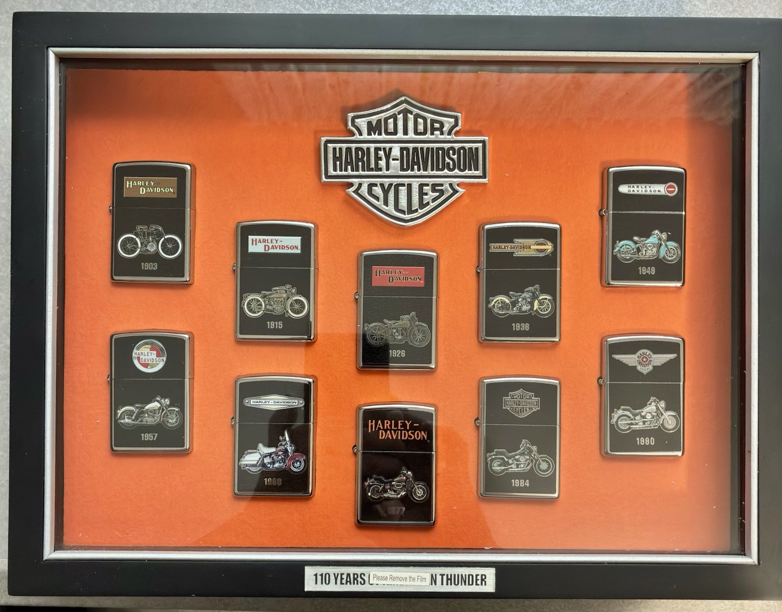 A Century Of Thunder•Harley Davidson Zippo Full Collection•LightUp Display Case