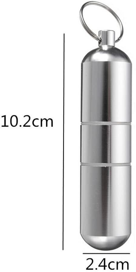 Aluminum Toothpick Holder Portable Toothpick Case Keychain Waterproof Pill Box