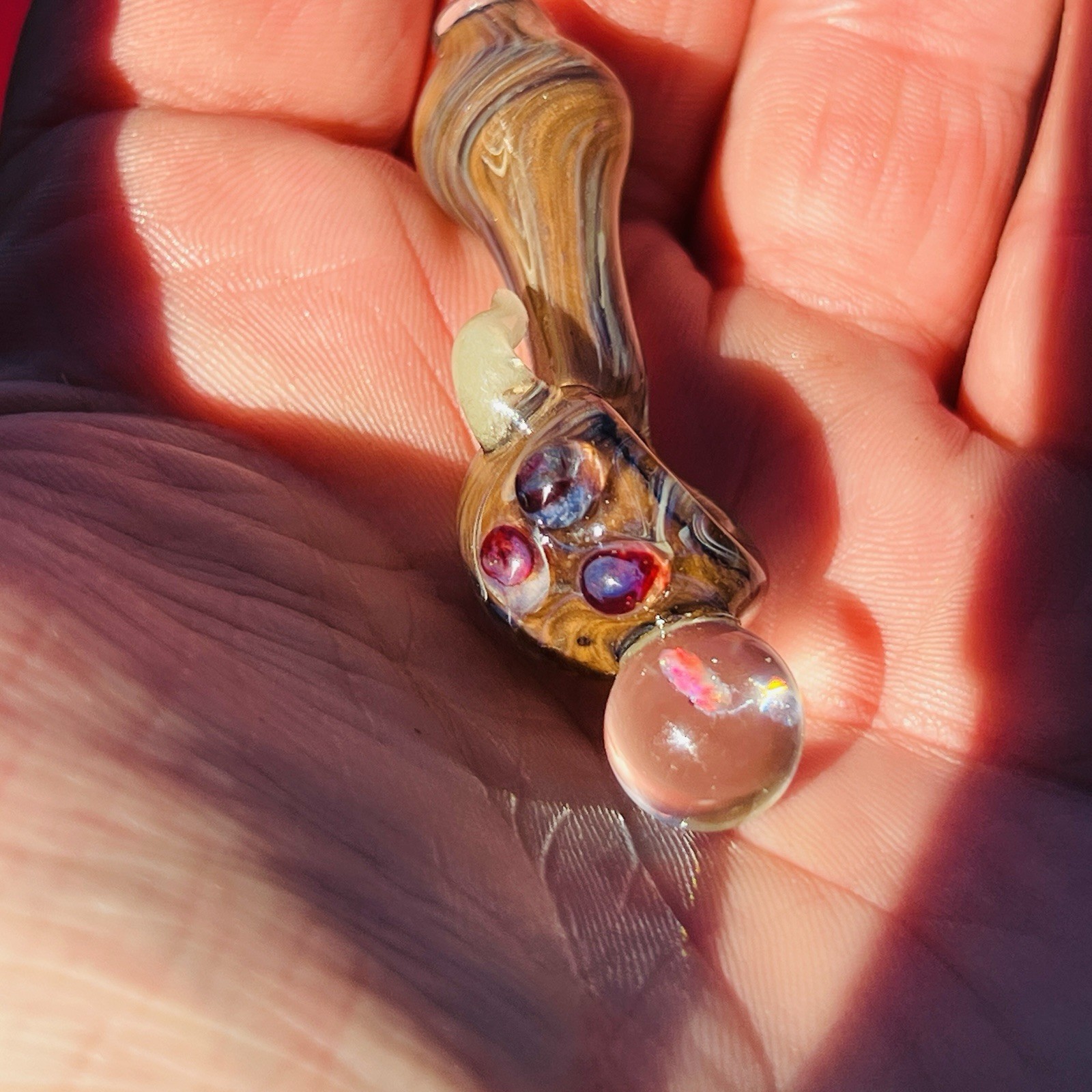 Heady Glass Miniature Tobacco Pipe Multiple USA Made Colors UV Rainbow & Opal