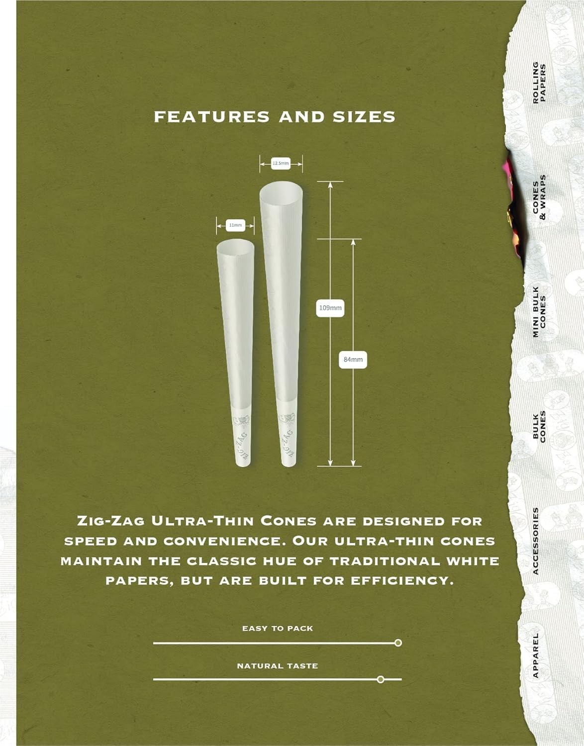 Pre Rolled Cones 1 1/4 Size Ultra Thin (24-6 Packs) – Slow Burning Pre Rolled…