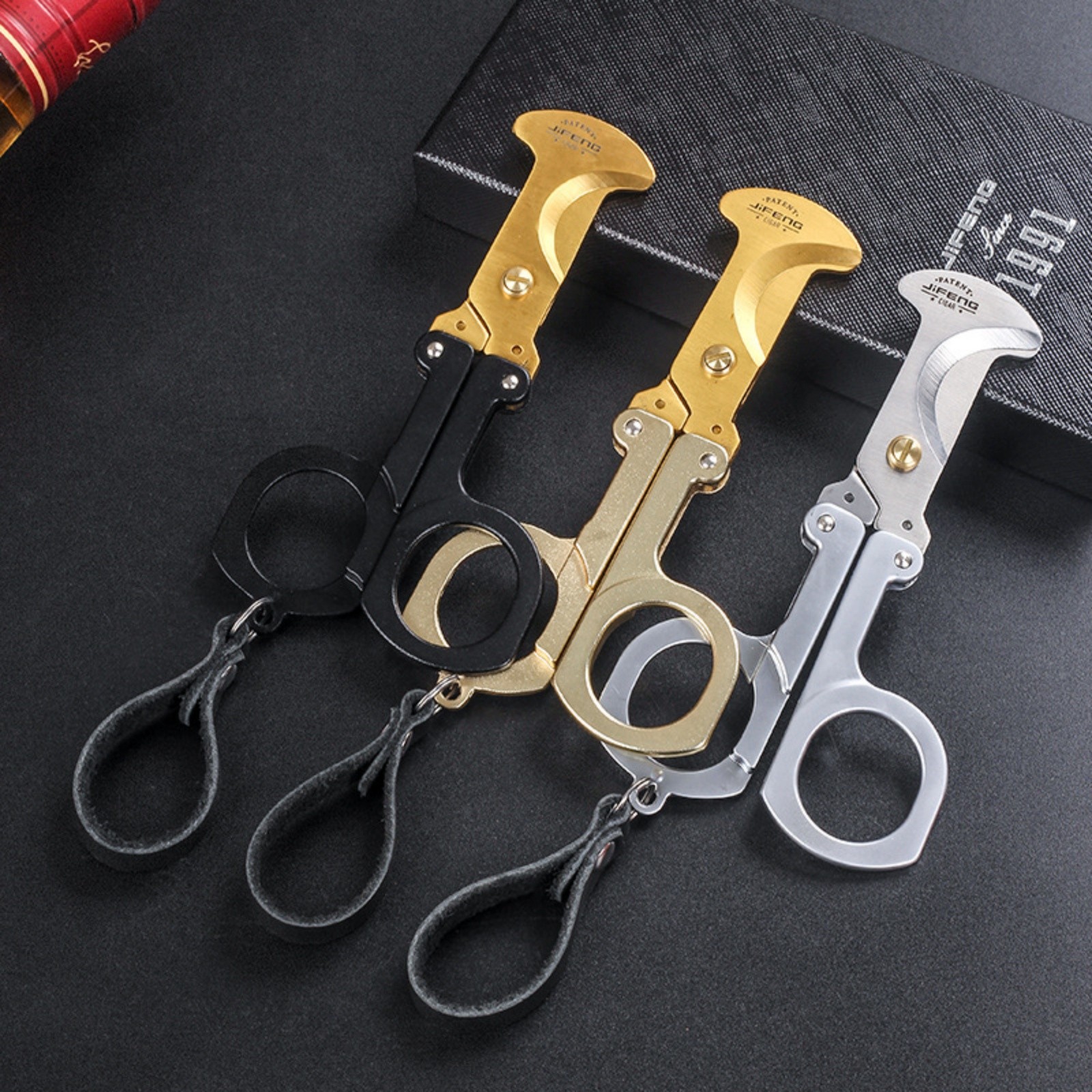 Folding Cigar Cutter Portable Cigar Keychain Pocket Travel Gift Lightweight