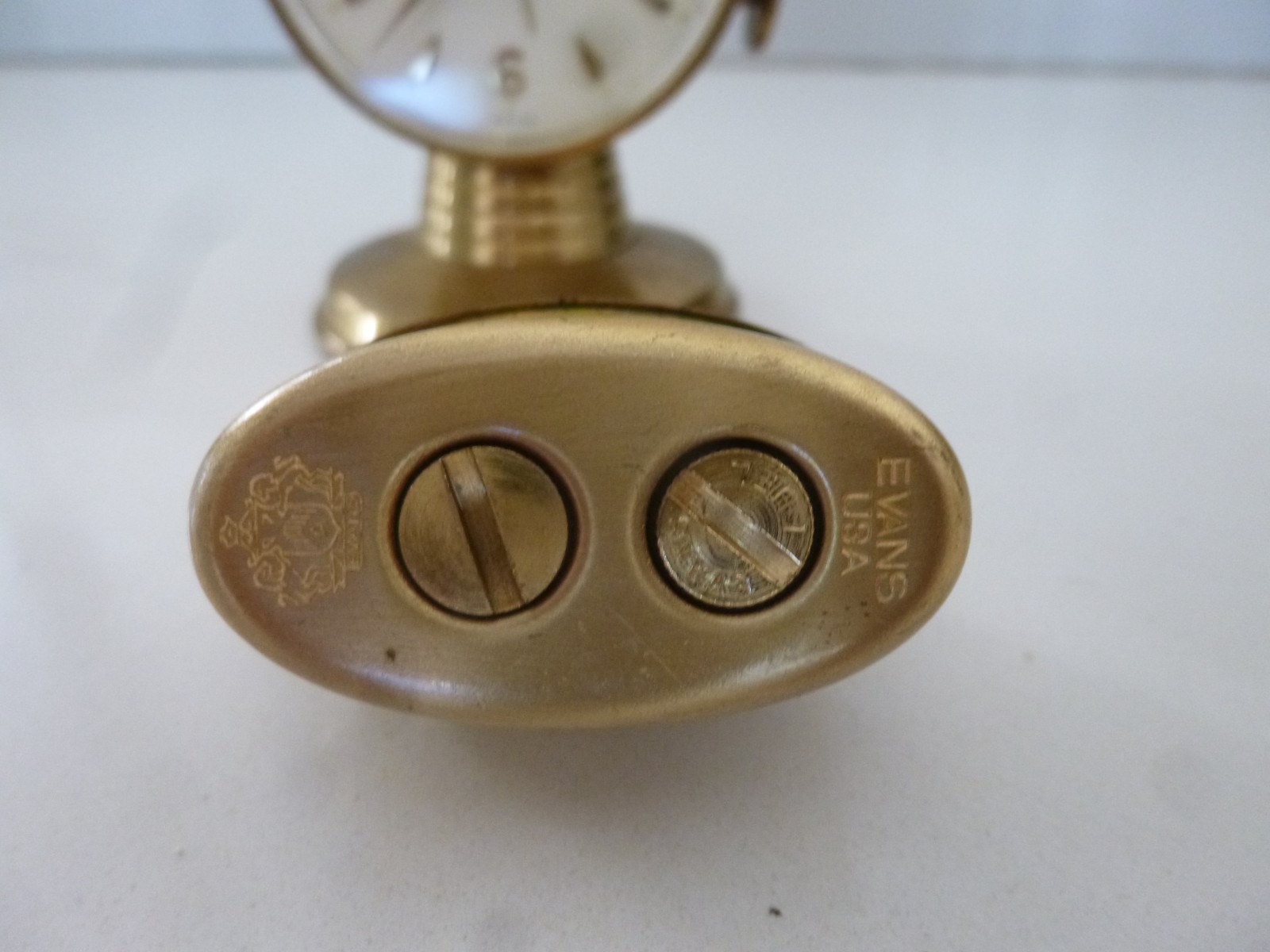 Vintage rare Phinney Walker/ Evans Combo clock & table lighter.Working