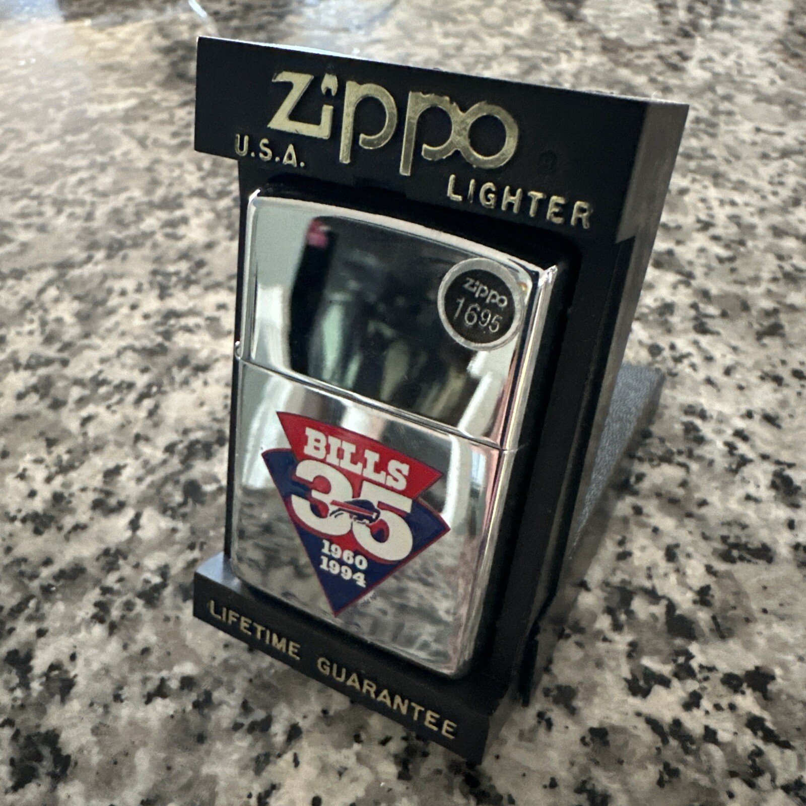 Vintage Zippo Lighter NFL BUFFALO BILLS FOOTBALL 35TH ANNIVERSARY 1960-1994 NEW