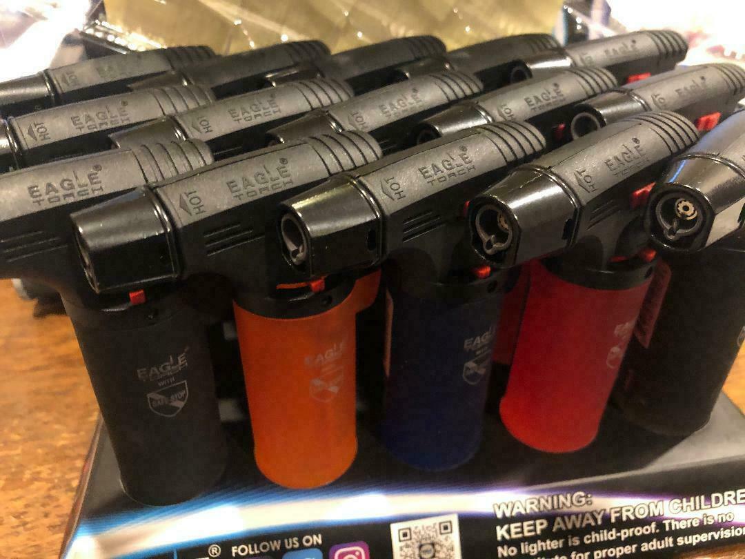 LOT of 15 Eagle Jet Torch Adjustable Flame Windproof Butane Refillable Lighter