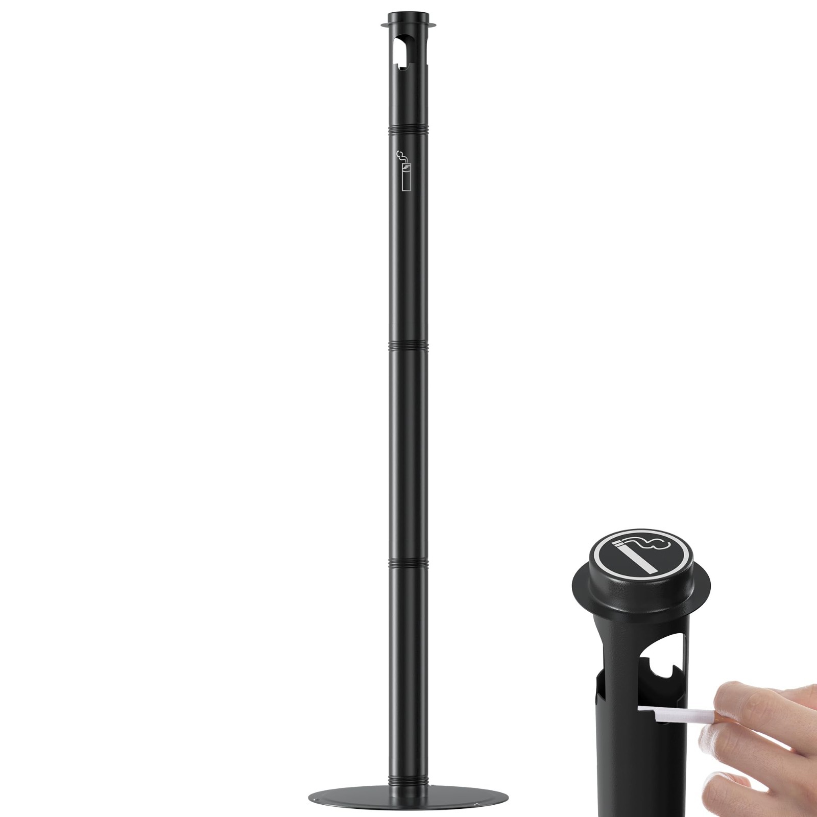 Outdoor Indoor Ashtray – 50″ Waterproof Cigarette Butt Disposal Stand – Stainles